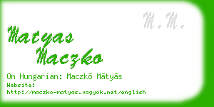matyas maczko business card